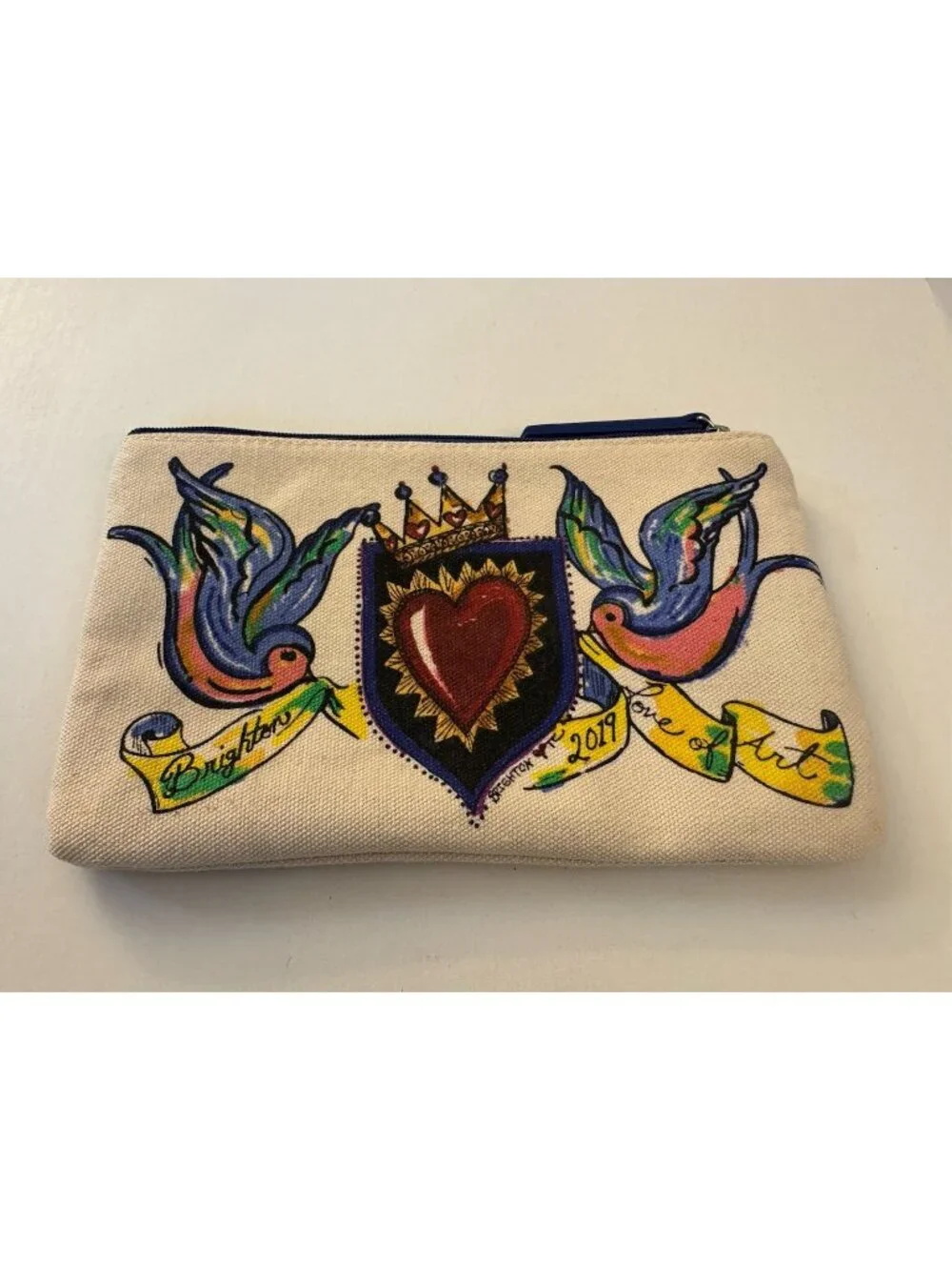 Brighton Love Of Art 2019 Canvas Zippered Pouch Cosmetic Bag LX7